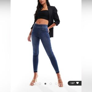 SPANX‎ Shape And Lift Distressed Ankle Skinny Jeans Size XL Medium Wash Blue